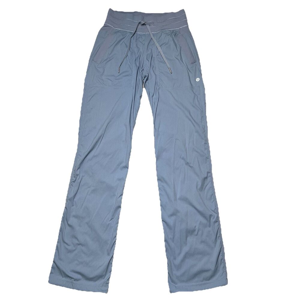 Lululemon Dance Studio Mid Rise Pants Womens 2 Blue Wide Leg Drawstring Jogger